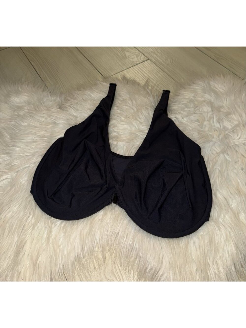 DELIMIRA W601C Front Close Bra Unlined Underwire Womens 36F Black